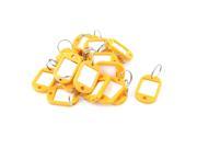 20pcs Yellow Oval Shaped Key Fobs Luggage ID Label Name Tag Keyring Keychain