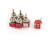 6 Pcs ON OFF ON 3 Position DPDT Momentary Toggle Switch AC 120V 5A 250V 2A Red