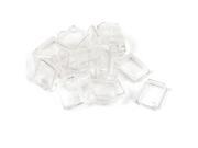 20 Pcs White Clear Silicone Waterproof Rocker Switch Protect Cover Rectangle Cap