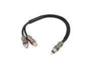 Black Audio RCA Male to Dual RCA Female Adapter Splitter Cable Cord for Car