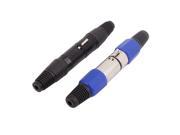 2 Pair XLR 3 Pin Male Female Audio Adapter for Microphone Cable Black Blue