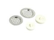 2 Sets Stainless Steel Basin Sink Strainers w Rubber Drain Stoppers