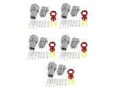 Unique Bargains 5 Kits Gray Wire Connector Plug in 4 Pins Waterproof Weather Proof for Car