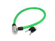 Unique Bargains Durable 24.4 Flexible Cable Bike Bicycle Security Safeguard Lock w 2 keys Green