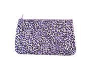 Purple Rectangle Shaped Leopard Print Zip up Toiletries Bag Holder for Lady