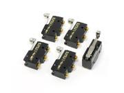 5 Pcs AC 380V DC 220V Ith 3A Long Hinge Roller Lever 1NO 1 NC Micro Switch