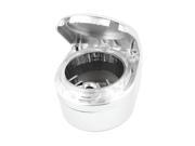 Portable Plastic Ashtray for Car with Blue LED Light Silver Tone