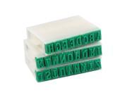 Unique Bargains 1.1cm Wide Plastic Rubber Combination Alphabet Stamp Off White Green