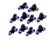 10 x Pneumatic 8mm to 8mm Quick Connectors Push In Fittings T Joints