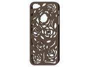 Hollow Out Rose Design Coffee Color Back Case Cover for iPhone 5 5G 5th