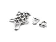 10PCS Stainless Steel 4mm Thread Wire Rope Fastener D Shackles