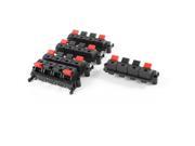 5pcs Red Black 4 Way Push Jack Speaker Terminals Plate Release Connector 64x20mm