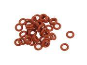 Unique Bargains 50 Pcs 8mm x 4mm x 2mm Silicone O Ring Seal Gaskets Red