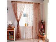 Sheer Valances Voile Tassel Butterfly Window Drape Curtains Panel Coffee