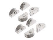 30mmx17mmx14mm Half Round Shaped Glass Clamps Clip Silver Tone 8pcs