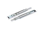9 inch 3 Sections Telescoping Ball Bearing Damper Drawer Slide Silver Tone 2pcs