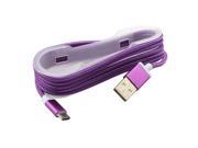 Nylon Braided Wire USB 2.0 A Male to Micro B Charger Data Cable Purple 4.92Ft