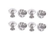 Furniture Cabinet Door Single Hole Round Acrylic Pull Knobs Clear 26mm Dia 8PCS
