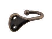 Metal Antique Style Ball End Single Hook Coat Scarf Bag Hanger Keychain Holder