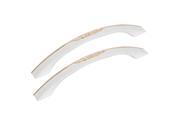 Home Office Metal Pull Handle Grip Gold Tone White 128mm Hole Spacing 2pcs