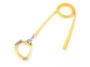 Puppy Plaid Pattern Adjustable Traction Rope Walking Lead Leash Belt Yellow