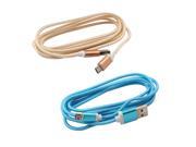 Nylon Braided USB 2.0 Type A to Micro B Charger Data Cable Blue Beige 2pcs