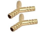 10mm Dia Alloy Y Shaped 3 Ways Hose Plug Air Fuel Pipe Connectors Fittings 2pcs