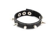 Faux Leather Vintage Style Adjustable Rivets Press Stud Button Cuff Bracelet