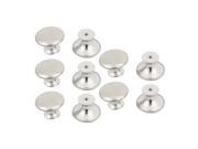 Cupboard Cabinet Stainless Steel Round Pull Knobs Silver Tone 27mmx21mm 10pcs
