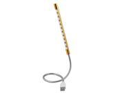 Flexible DC 5V 1W Touch Switch USB 10 LED Light Reading Lamp Champagne Color