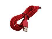 Nylon USB 2.0 to Micro USB Transfer Charging Data Cable Red Black 2M Long