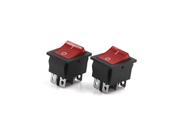 2Pcs 20A Red Plastic DPST ON OFF 2 Position 6 Pins Rocker Boat Switch for Car