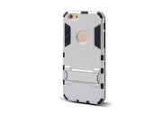 Bracket Stand Design Dual Layer Protective Phone Case Silver Gray for iPhone 6S