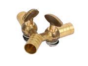 8mm Dia Brass Y Shape Barbed End Design Double Outlet Gas Control Valve