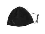 Autumn Winter Boy Soft Warm Stereo Headset Fleece Beanie Hat Cap Black