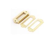 Office Apothecary Drawer Label Tag Card Holders Gold Tone 60x24x1.5mm 12pcs