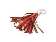 Mobile Phone Tassel Keychain USB 2.0 A Male to Micro B Charger Data Cable Red