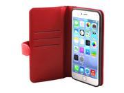 Cell Phone Faux Leather Zippered Wallet Magnetic Case Red for iphone 7 Plus