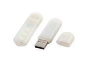 LED Portable Keyring Cover USB Bright Night Lamp U Disk Light Clear White 2pcs