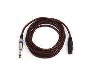 10ft Brown XLR Female to 6.5mm TRS Male Microphone Stereo Audio Cord Wire Cable