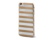 Cell Phone Horizontal Stripes Pattern Glitter Case Gold Tone for iphone 6 Plus