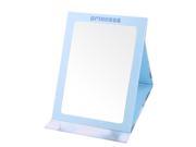 Women Paper Coated Square Shaped Folding Makeup Dress Up Cosmetic Mirror Blue