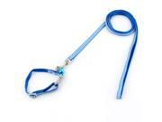 Dog Polypropylene Plaid Design Adjustable Traction Rope Walking Lead Leash Blue