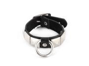 Unisex Biker Faux Leather Ring Decor Retro Style Wrist Bracelet Adjustable Belt