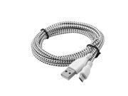Smartphone Nylon Braided Wire USB 2.0 Type A to Micro B Charger Data Cable White