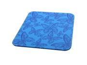 Laptop PU Leather Butterfly Pattern Water Resistance Mat Gaming Mouse Pad Blue
