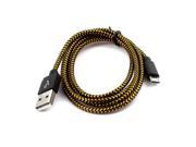 Metal Braided Connector USB 2.0 A Male to Micro B Charger Data Cable Black 3.3ft