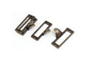 Medicine Chest Cabinet Drawer Tag Label Holders Pull Handles Bronze Tone 4pcs