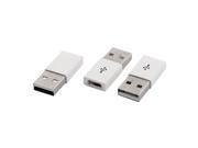 PC Laptop Phone USB 2.0 Male to Micro USB Female Connector Adapter White 3pcs