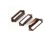 Cabinet Drawer Metal Tag Label Holders Pull Handles Copper Tone 69x29x11mm 6pcs
